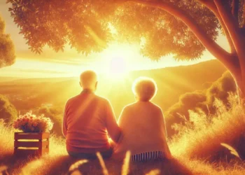 Two Older People Sunset